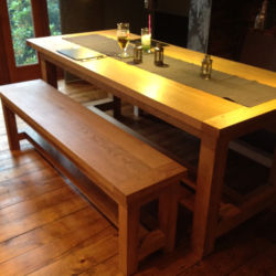 Oak Table with hidden Benches