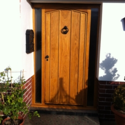 Oak Gothic Door with glass side panels